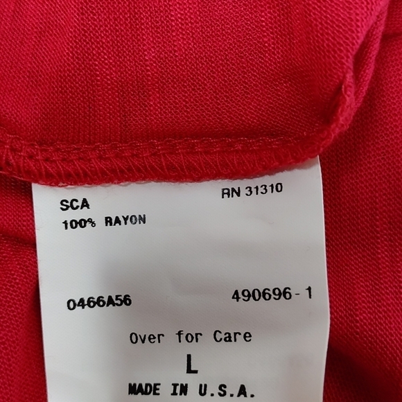 AGB Women's Red Open Front 3/4 Sleeve Top Blouse Size L NWT - Picture 9 of 9